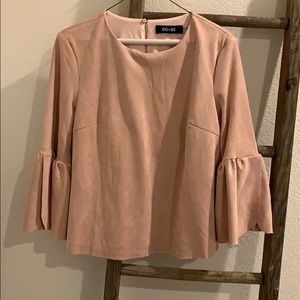 Soft pink suede top